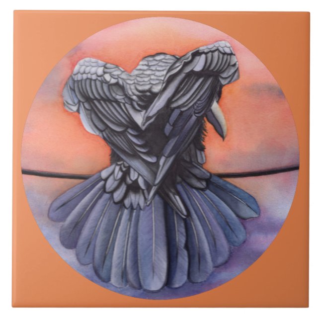 De Cerâmica Diablo O Azulejo Cerâmico Raven em 2 tamanhos (Frente)