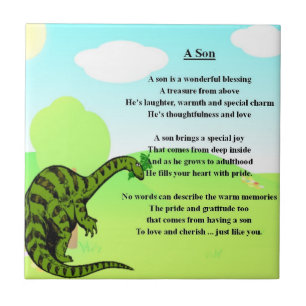 De Cerâmica Dinossauro - azulejo do poema do filho