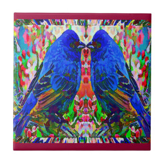 De Cerâmica Dois azulejo do pássaro 2