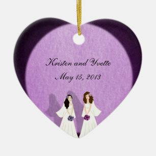 De Cerâmica Dois favores lésbicas do ornamento do casamento