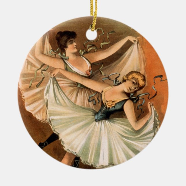 De Cerâmica Dois ornamento Ballerinas (Frente)