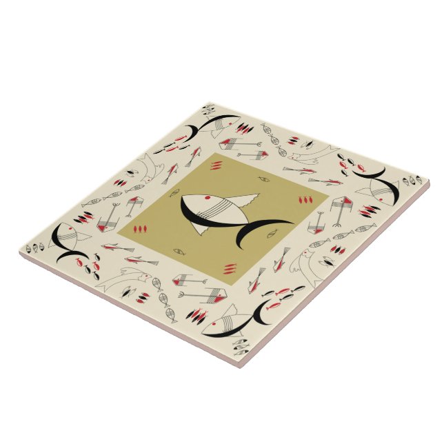 De Cerâmica Dos PEIXES FABULOSOS dos anos 50 do azulejo (Lateral)