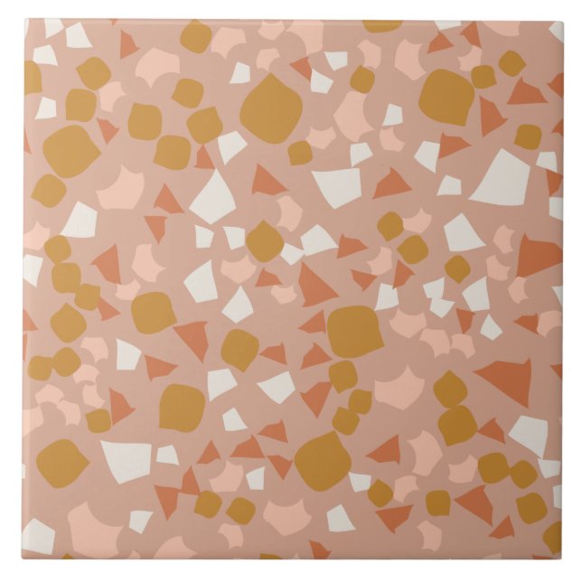 De Cerâmica Dourado Azulejo Rosa Rosa Simples Terrazzo Moderno (Frente)