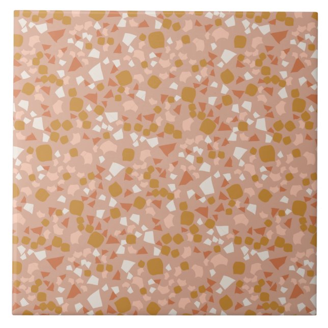 De Cerâmica Dourado Azulejo Rosa Rosa Simples Terrazzo Moderno (Frente)