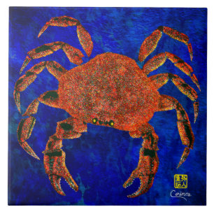 De Cerâmica Dungeness Crab R - Grande Azulejo Cerâmico