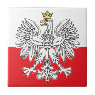 De Cerâmica Eagle polonês com o azulejo Dourado da coroa