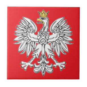 De Cerâmica Eagle polonês com o azulejo Dourado da coroa