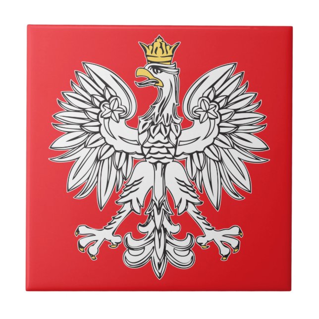 De Cerâmica Eagle polonês com o azulejo Dourado da coroa (Frente)