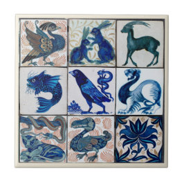 De Cerâmica Earthen Ware Animais Blue White | Azulejo cerâmico