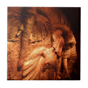 De Cerâmica Elefantes Pequenos (4,25" x 4,25") Azulejo fotogr