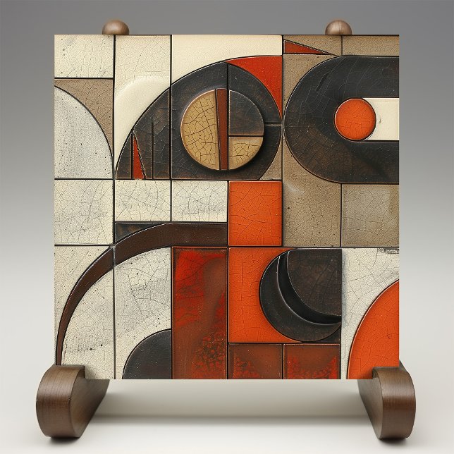 De Cerâmica Elegância Geométrica - Azulejo Mosaico-Abstrato (Criador carregado)