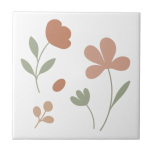 De Cerâmica Elegante Blush & Sage – Azulejo Minimalista para C