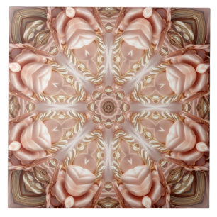 De Cerâmica Elegante Laranja Pêssego Azulejo Floral Cerâmico