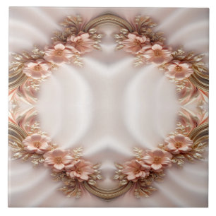 De Cerâmica Elegante Laranja Pêssego Azulejo Floral Cerâmico