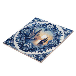 De Cerâmica Elegante Russo Indigo Azulejo Azulejo Design