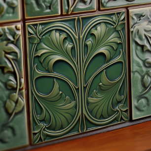 De Cerâmica Emerald Elegance Art Nouveau Azulejo cerâmico