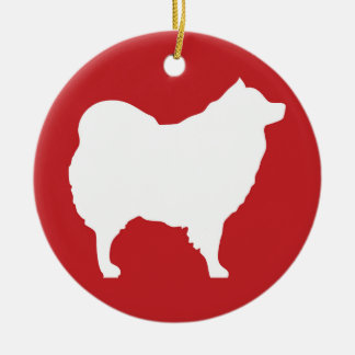 De Cerâmica Eskie no ornamento vermelho