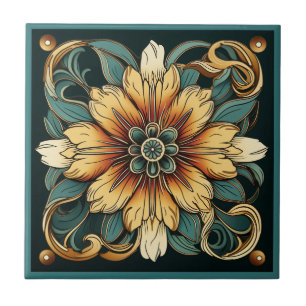 De Cerâmica Estilo Art deco padrão floral azulejo cerâmico