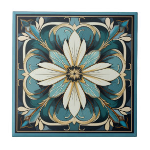 De Cerâmica Estilo Art deco padrão floral azulejo cerâmico