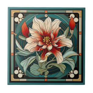 De Cerâmica Estilo Art deco padrão floral azulejo cerâmico