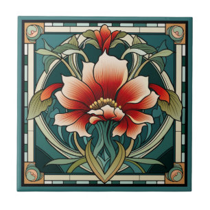 De Cerâmica Estilo Art deco padrão floral azulejo cerâmico
