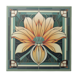 De Cerâmica Estilo Art deco padrão floral azulejo cerâmico