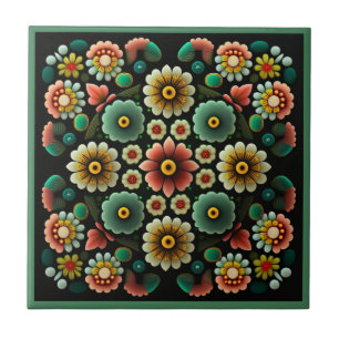 De Cerâmica Estilo Art deco padrão floral azulejo cerâmico
