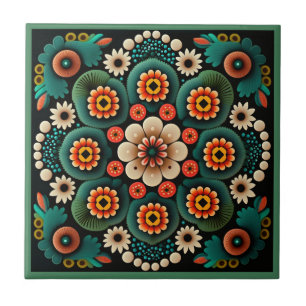 De Cerâmica Estilo Art deco padrão floral azulejo cerâmico