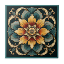 De Cerâmica Estilo Art deco padrão floral azulejo cerâmico
