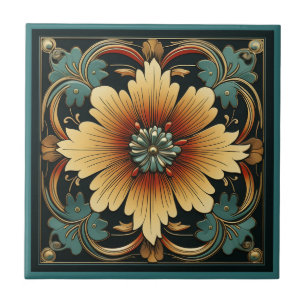 De Cerâmica Estilo Art deco padrão floral azulejo cerâmico