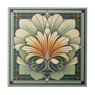 De Cerâmica Estilo Art deco padrão floral azulejo cerâmico