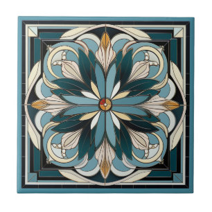 De Cerâmica Estilo Art deco padrão floral azulejo cerâmico
