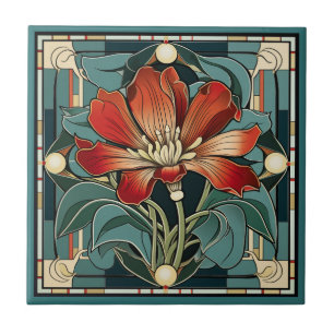 De Cerâmica Estilo Art deco padrão floral azulejo cerâmico