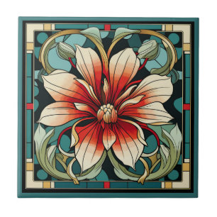 De Cerâmica Estilo Art deco padrão floral azulejo cerâmico