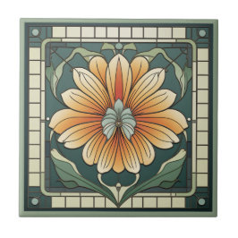 De Cerâmica Estilo Art deco padrão floral azulejo cerâmico