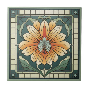 De Cerâmica Estilo Art deco padrão floral azulejo cerâmico
