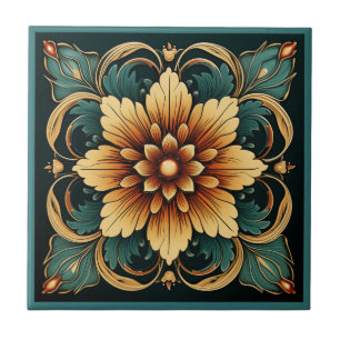De Cerâmica Estilo Art deco padrão floral azulejo cerâmico