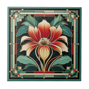 De Cerâmica Estilo Art deco padrão floral azulejo cerâmico