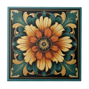 De Cerâmica Estilo Art deco padrão floral azulejo cerâmico