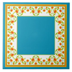 De Cerâmica Estilo do País Marigolds Fronteira Azulejo cerâmic