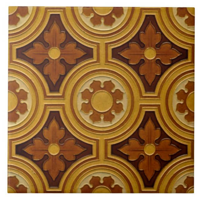 De Cerâmica Estilo Gótico Vitoriano - Azulejo Majolica Repro (Frente)