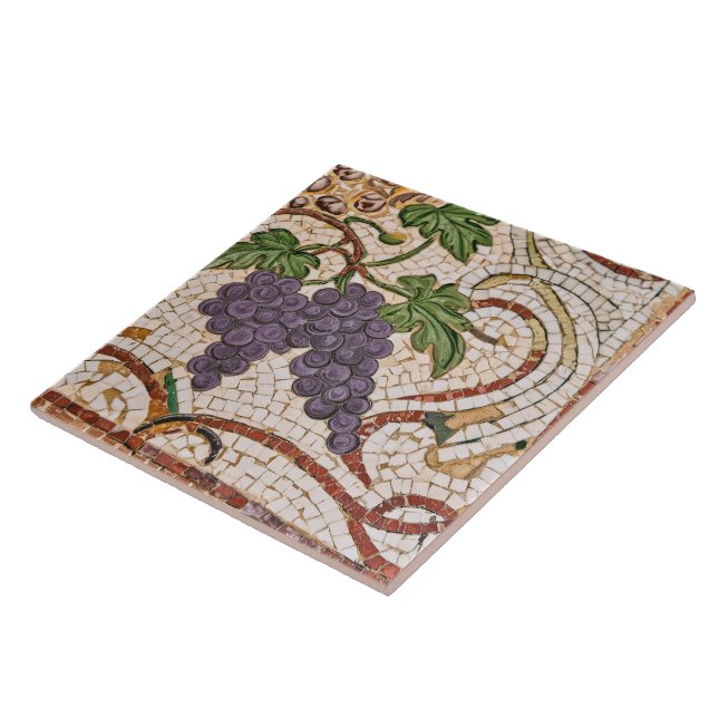 De Cerâmica Estilo mosaico romano Uvas Azulejo cerâmico (Lateral)
