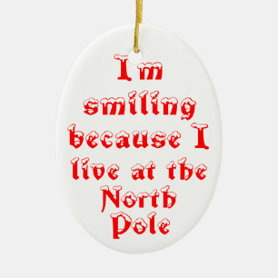 De Cerâmica Estou sorrindo porque... ornamento oval