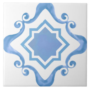 De Cerâmica Estrela Mediterrânica em Azulejo cerâmico Blues