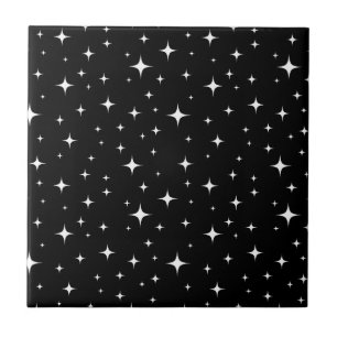 De Cerâmica Estrelas brancas no céu negro Azulejo cerâmico
