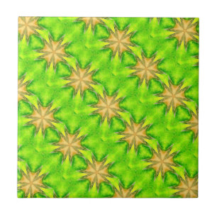 De Cerâmica estrelas douradas em azulejo verde