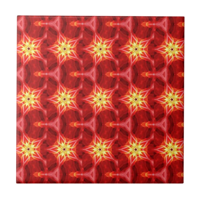 De Cerâmica estrelas douradas em azulejo vermelho (Frente)