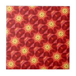 De Cerâmica estrelas douradas em azulejo vermelho