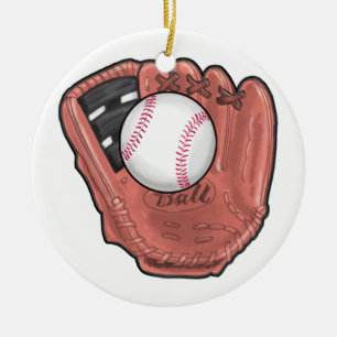 De Cerâmica Etiqueta / Ornamento do Baseball - SRF