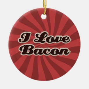 De Cerâmica Eu amo o ornamento do bacon